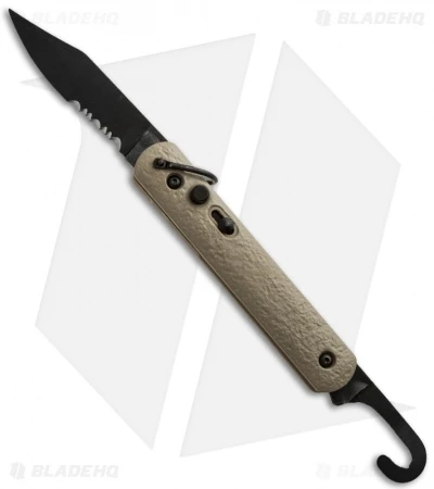 Colonial Knife Company M-729 Automatic Knife W/ Rescue Hook (Tan Serr) 3 Colonial Knife Company M-729 Automatic Knife W/ Rescue Hook (Tan Serr)