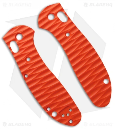 Custom Replacement Mini Griptilian Handle Sculpted Orange G-10 3 Custom Replacement Mini Griptilian Handle Sculpted Orange G-10