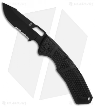 Gerber Order Lockback Knife Black GFN (3.125" Black Serr) 30-001011 3 Gerber Order Lockback Knife Black GFN (3.125" Black Serr) 30-001011