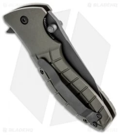 HTM Kirby Lambert Snap Tanto Spring Assisted Knife (3.5" Black) -Knife Sale Shop htm hand tech made flipper kirby lambert klsatndh black side