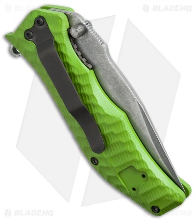 HTM Darrel Ralph Gun Hammer Bowie Spring Assisted Knife Green (3.5" Acid SW) 5 HTM Darrel Ralph Gun Hammer Bowie Spring Assisted Knife Green (3.5" Acid SW) - Image 3