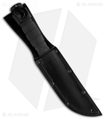 Ka-Bar Short Tanto Fighting/Utility Knife Black Leather Sheath (5.25" Serr) 1255 4 Ka-Bar Short Tanto Fighting/Utility Knife Black Leather Sheath (5.25" Serr) 1255 - Image 2