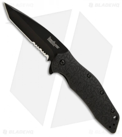 Kershaw Kuro Tanto Assisted Opening Knife (3.125" Black Serr) 1835TBLKST 3 Kershaw Kuro Tanto Assisted Opening Knife (3.125" Black Serr) 1835TBLKST