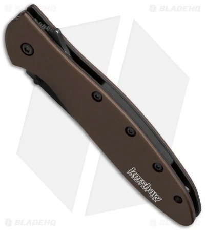 Kershaw Leek Assisted Opening Knife Brown (3" Black) Elmax 1660SWBRN 4 Kershaw Leek Assisted Opening Knife Brown (3" Black) Elmax 1660SWBRN - Image 2