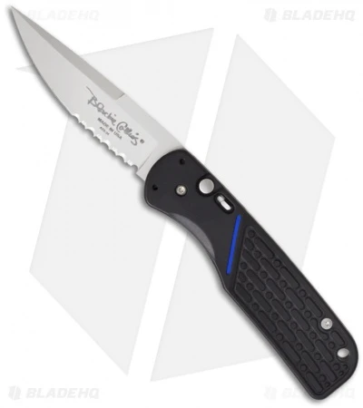 Meyerco Blackie Collins Thin Blue Line Automatic Knife (3.2" Black Serr) USA 3 Meyerco Blackie Collins Thin Blue Line Automatic Knife (3.2" Black Serr) USA