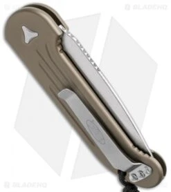 Microtech LUDT Automatic Knife Tan (3.4" Stonewash Serr) 135-11TA -Knife Sale Shop microtech ludt 135 11ta side cm