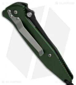 Microtech Mini Socom Manual Knife Green Aluminum (3.25" Black Serr) 12/1998 -Knife Sale Shop microtech mini socom manual green 12 1998 side cm