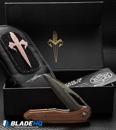 Marfione Custom Knives Sigil Flipper Knife Copper (Cowry-X/Damascus) 8 Marfione Custom Knives Sigil Flipper Knife Copper (Cowry-X/Damascus) - Image 6