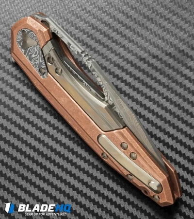 Marfione Custom Knives Sigil Flipper Knife Copper (Cowry-X/Damascus) 4 Marfione Custom Knives Sigil Flipper Knife Copper (Cowry-X/Damascus) - Image 2