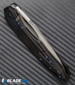 Marfione Custom Knives Sigil Flipper Knife DLC Titanium (3.5" Hand Satin) -Knife Sale Shop microtech sigil dlc ti blue hw side cm