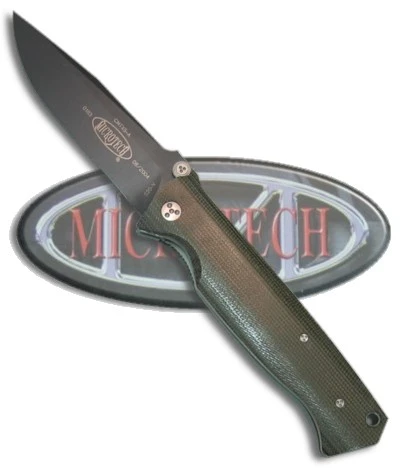 Microtech CMTX5 D/A Automatic Knife Green Cavas Micarta (3.5" Black) 7 Microtech CMTX5 D/A Automatic Knife Green Cavas Micarta (3.5" Black) - Image 5