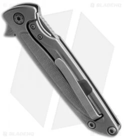 Sharp By Design Typhoon Flipper Clip Point Knife Knurled + Grooves (4" Gray) -Knife Sale Shop nd typhoon drop pointg side cm