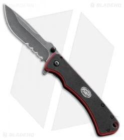 Outdoor Edge Divide Frame Lock Knife Black G-10 (3.5" Black Stonewash Serr)