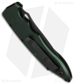 Piranha Mini Predator Tactical Automatic Knife Green (3.5" Black Serr) -Knife Sale Shop piranha Mini Predator Green Tactical Serrated Automatic Knife 3in Black BHQ 142361 td side