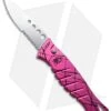 Piranha Amazon Automatic Knife Hot Pink (3.5" Mirror Serr) -Knife Sale Shop piranha amazon pink mirror serrated