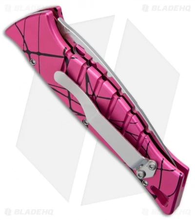 Piranha Amazon Automatic Knife Hot Pink (3.5" Mirror Serr) 4 Piranha Amazon Automatic Knife Hot Pink (3.5" Mirror Serr) - Image 2