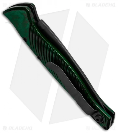 Piranha DNA Automatic Knife Green Marble Tactical (3.25" Black Serr) 5 Piranha DNA Automatic Knife Green Marble Tactical (3.25" Black Serr) - Image 3