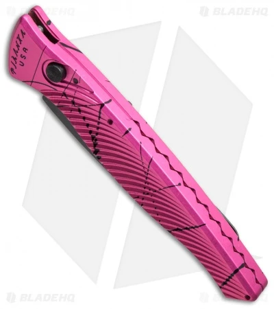 Piranha DNA Automatic Knife Pink Vein Tactical (3.25" Black Serr) 4 Piranha DNA Automatic Knife Pink Vein Tactical (3.25" Black Serr) - Image 2