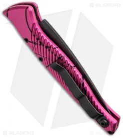 Piranha DNA Automatic Knife Pink Vein Tactical (3.25" Black Serr) 7 Piranha DNA Automatic Knife Pink Vein Tactical (3.25" Black Serr) -Knife Sale Shop piranha dna tactical plain pink side cm