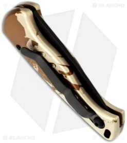 Piranha Fingerling Desert Camo Automatic Knife (2.5" Black Plain) -Knife Sale Shop piranha fingerling camo tactical plain side