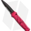 Piranha Prowler Automatic Knife Pink Tactical (3.2" Black Serr) -Knife Sale Shop piranha prowler pink tactical serrated