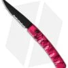 Piranha Virus Automatic Knife Pink Tactical (3.25" Black Serr) -Knife Sale Shop piranha virus pink tactical serrated