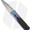 Pro-Tech Godson Blue Titanium Custom Automatic Knife W/ Carbon Fiber (Satin PLN) 1 Pro-Tech Godson Blue Titanium Custom Automatic Knife W/ Carbon Fiber (Satin PLN) -Knife Sale Shop pro tech godson titanium custom mulit color blue