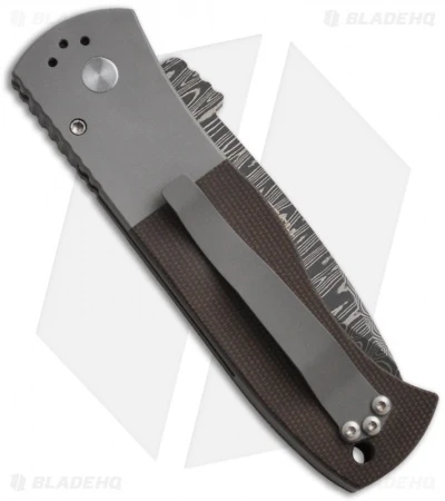 Emerson Pro-Tech Steel Custom CQC-7A Automatic Knife W/ Micarta (Damascus) 4 Emerson Pro-Tech Steel Custom CQC-7A Automatic Knife W/ Micarta (Damascus) - Image 2