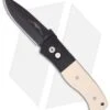 Emerson Pro-Tech CQC7-A Automatic Knife Tuxedo Ivory Micarta (3.25" Black) -Knife Sale Shop protech emerson e7a152 cqc7 tuxedo