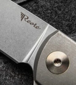 Reate Knives Wave Frame Lock Knife Titanium (3.375" Stonewash) 17 Reate Knives Wave Frame Lock Knife Titanium (3.375" Stonewash) -Knife Sale Shop reate wave blue yellow logo cm