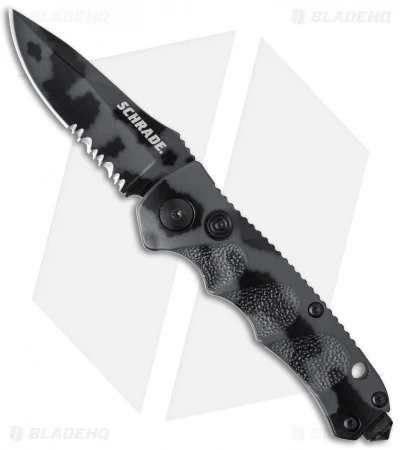 Schrade Mini Extreme Survival Automatic (2.5" Urban Camo Serr) SC60MCS 3 Schrade Mini Extreme Survival Automatic (2.5" Urban Camo Serr) SC60MCS