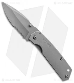 Schrade Mini Drop Point Frame Lock Knife (2.625" Gray Serr) SCH303MS