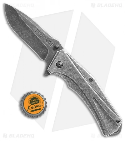 Schrade Liner Lock Knife Stonewash Stainless Steel (3.25" Stonewash) SCH506 5 Schrade Liner Lock Knife Stonewash Stainless Steel (3.25" Stonewash) SCH506 - Image 3