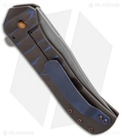 Doc Shiffer Recon Frame Lock Flipper Knife Bronze/Blue Ti (3.5" Stonewash) -Knife Sale Shop shiffer recon bronze blue ti sw bhq 36355 cm side