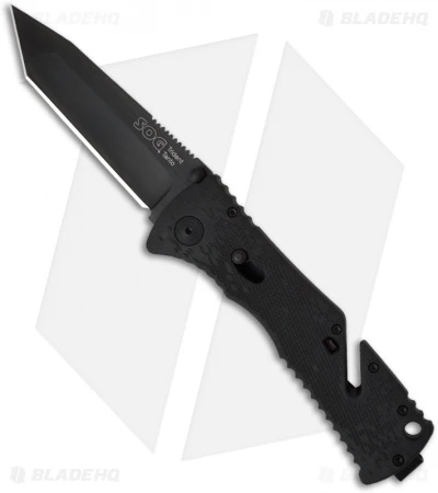 SOG Trident Tanto Assisted Opening Knife (3.75" Black Plain) TF-7 3 SOG Trident Tanto Assisted Opening Knife (3.75" Black Plain) TF-7