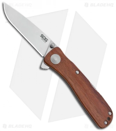 SOG Twitch II Wood Assisted Opening Gentleman's Knife (2.68" Satin) TWI-17 3 SOG Twitch II Wood Assisted Opening Gentleman's Knife (2.68" Satin) TWI-17