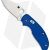 Spyderco Sage 3 Knife W/ Bolt Action G-10 Handle (3" Satin Plain) C123GPBL -Knife Sale Shop spyderco sage 3 c123gbl