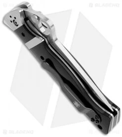 Spyderco Vallotton Sub-Hilt G-10 D/A Automatic Conversion Knife (3.75" Satin) -Knife Sale Shop spyderco vallotton converted sub hilt auto satin black folder side