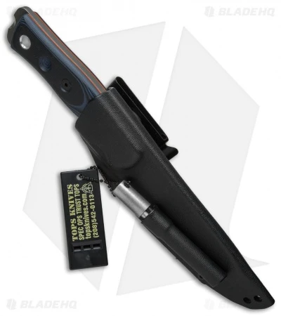 TOPS Knives BOB Fieldcraft Knife Black/Blue G-10 (4.625" Gray) 4 TOPS Knives BOB Fieldcraft Knife Black/Blue G-10 (4.625" Gray) - Image 2