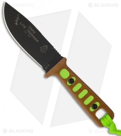 TOPS Knives Lite Trekker Tan/Green Fixed Blade Knife (4.25" Black Plain) TLT-01 3 TOPS Knives Lite Trekker Tan/Green Fixed Blade Knife (4.25" Black Plain) TLT-01