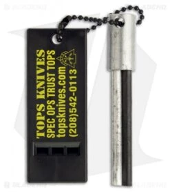 TOPS Knives Lite Trekker Tan/Green Fixed Blade Knife (4.25" Black Plain) TLT-01 7 TOPS Knives Lite Trekker Tan/Green Fixed Blade Knife (4.25" Black Plain) TLT-01 -Knife Sale Shop tops lite trekker tptlt01 whistle